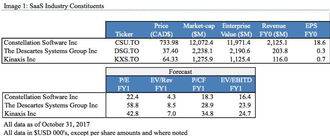 SaaS Industry Constituents