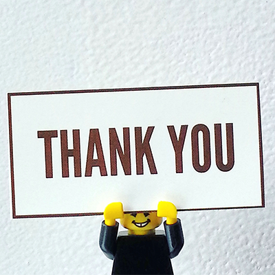 Figurine with Thank you message image