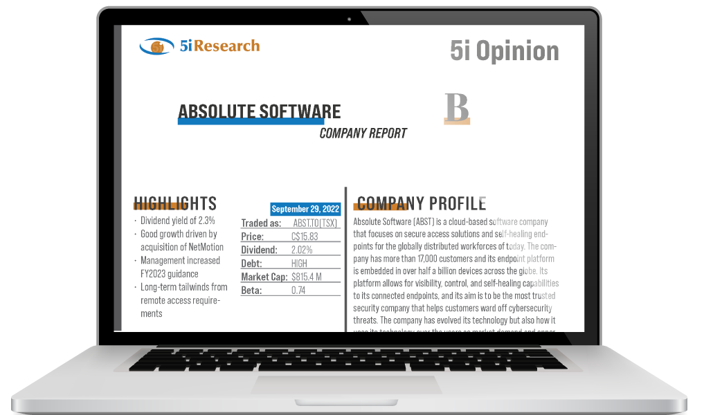 Computer with the image of a sample of 5i Research Report